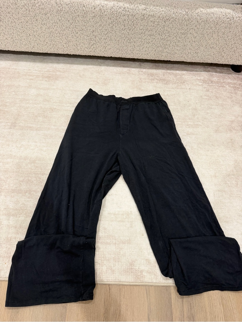 SKIMS Black Wide-Leg Pull-On Joggers